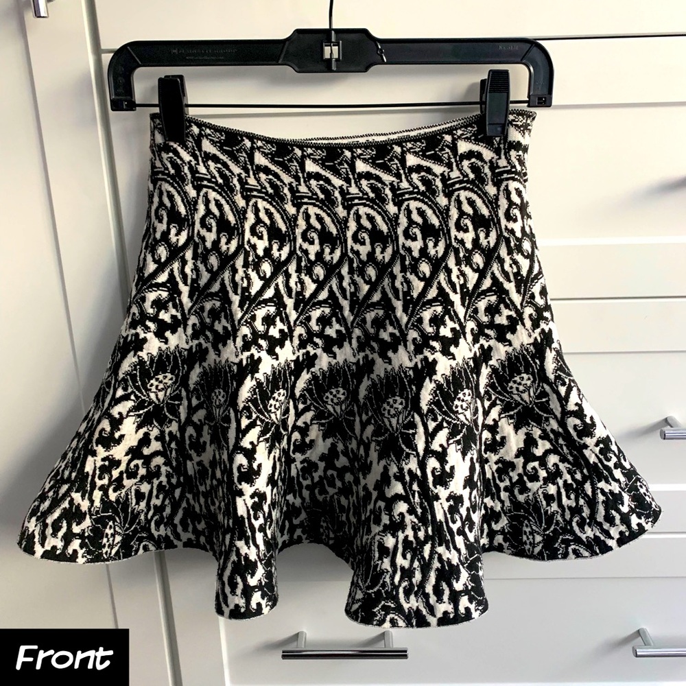 Lucy Paris Knit B&W Mini Flare Skirt
